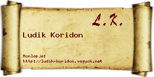 Ludik Koridon névjegykártya